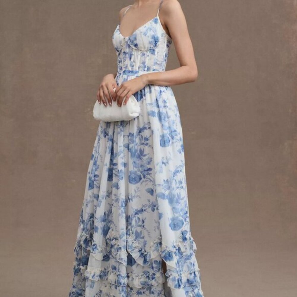 V. Chapman - The Carmen Dress in Provencal Blue Floral